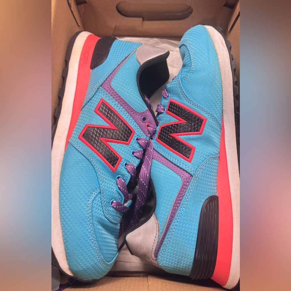 New Balance Turquoise with Purple and Red Accent Athletic Shoes